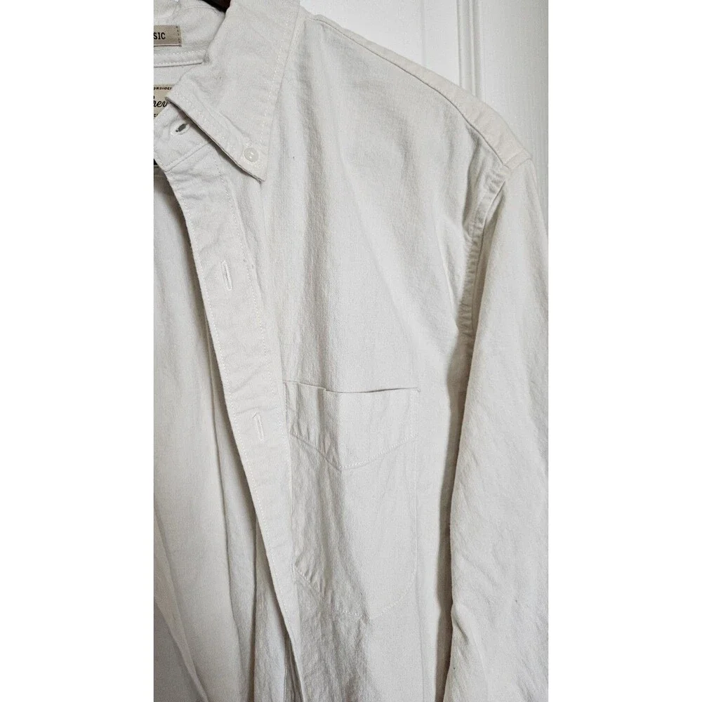 J. Crew Classic Stretch Long-Sleeve Shirt in Cream